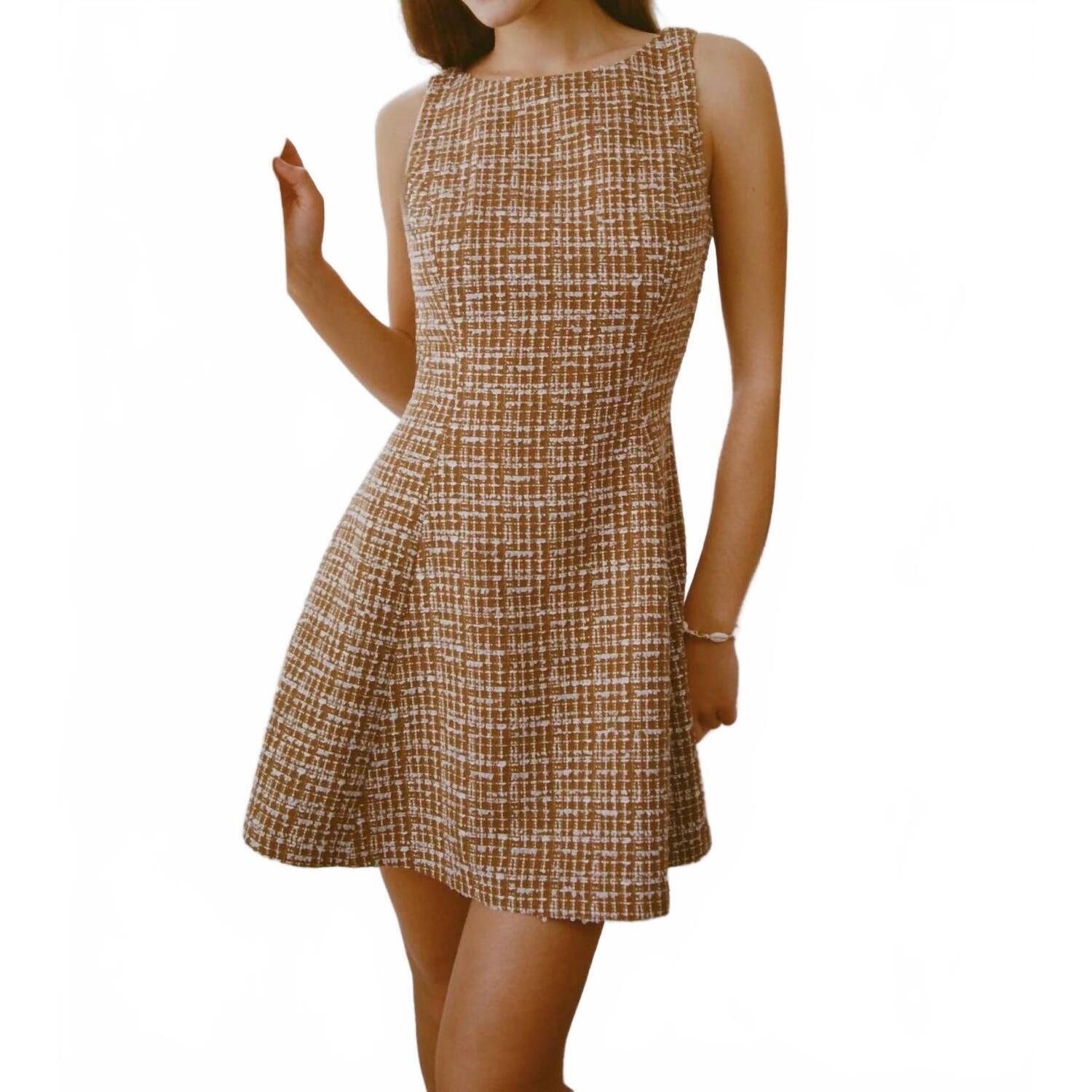New Amanda Uprichard Kyla Mini Dress In Camel